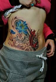krása břicho módní pohledný chobotnice lotus tetování vzor obrázek