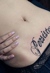 padrão de tatuagem feminina sexy barriga letra