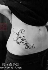 modello del tatuaggio della vite del fiore di pancia