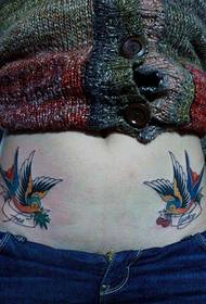 fashion weiblech Bauch Perséinlechkeet Schluck Tattoo