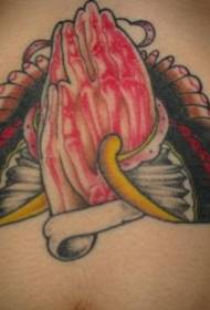 Schulterfaarf bluddeg Gebieder Hand Tattoo Muster