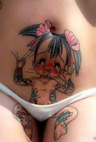 Sexy Beauty Abdominal humor villain tattoo illustration