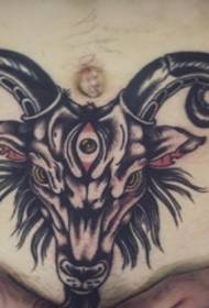 стомак на ветрот Овча глава демон тетоважа слика