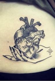 abdominal tattoo boys belly black Heart tattoo picture