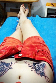 sexy beauty belly roses tattoo