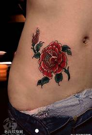 abdômen delicada florescendo rosa tatuagem padrão