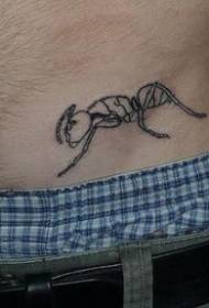 abdomen simple ant crawling tattoo pattern