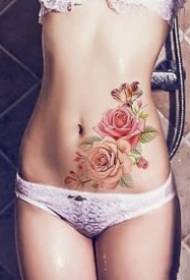 Weiblech Kleng Bauch Sexy Tattoo Muster