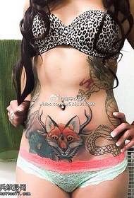 ກວມເອົາຮູບແບບ tattoo fox ທີ່ສວຍງາມຂອງຮູບແບບການຖືພາ