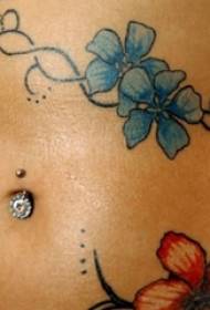 has tetoválás minta lány hasa festett virág tetoválás kép