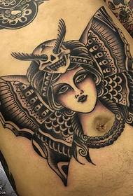 modello di tatuaggio angelo farfalla addominale