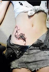 super bikini super sexy beauty belly flower rattan tattoo Picture Picture