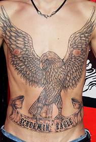 moška tiranska slika tatoo na prsih in trebuhu