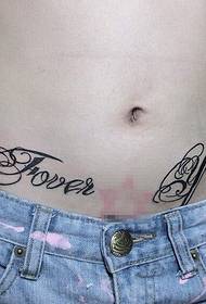 jednoduché brucho Kvetinové anglické slovo tetovanie