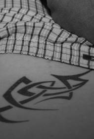 patró de tatuatge de tòtem de línia negra abdominal
