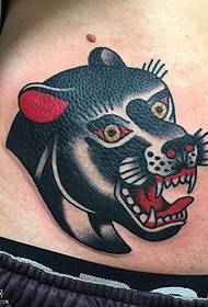 disegno del tatuaggio pantera nera piccolo addome