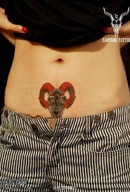 vatsan vuohen sarven tatuointikuvio