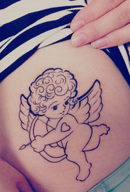 Girls Personality Cupid Tattoo Pattern