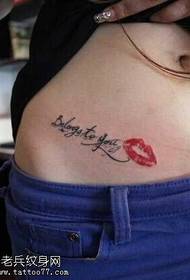 трбушни енглески пољубац тетоважа узорак