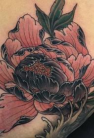 modello di tatuaggio addome classico peonia nera