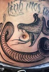 ventra serpento kaj letero tatuaje ŝablono