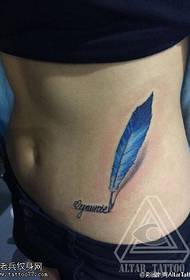 patrón de tatuaje de hoja de abdomen