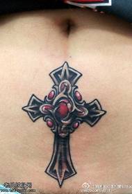 buik mooi ruby cross tattoo patroon