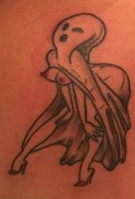 duch tetovanie vzor dievča brucho čierna šedá duch tetovanie obrázok