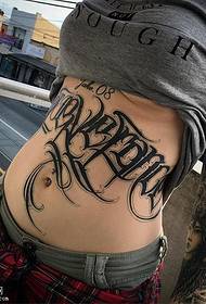 abdominal classic flower body tattoo pattern