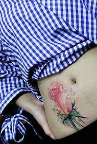 Covering Scars of Abdominal Splashing Flowers Tattoos 28617 - Abdomen Appleized Tattoo Pattern