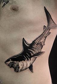 kanatlı köpekbalığı iskeleti dövme deseni