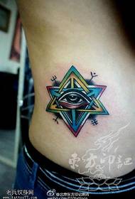 mudellu di tatuaggi di ochju triangulu dipinti abdominale
