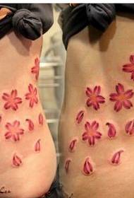 abdomen de belleza a la cintura lateral imagen de imagen de tatuaje de cereza guapo