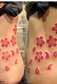 beleza abdome ao lado da cintura de moda bo aspecto cereza tatuaxe foto