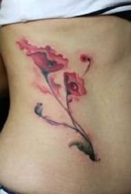 watercolor poppy tattoo