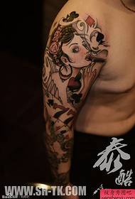 braccio maschile bellezza poker fiore braccio tatuaggio modello