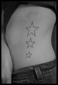 v páse jednoduchý päťcípý vzor tetovania hviezd