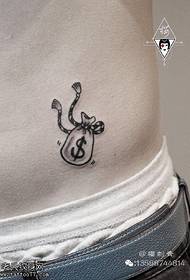 modello di tatuaggio borsa addome soldi