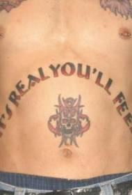 teschio addome maschile con motivo a tatuaggio inglese