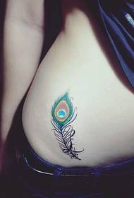 iphethini le-tattoo okhalweni le-peacock feather tattoo