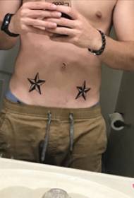 абдомен тетоважа момче стомак црна петокрака tattooвезда слика тетоважа
