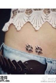 abdominal two bear paw tattoo patterns