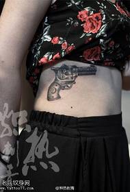 Patrón de tatuaje de pistola clásico abdominal