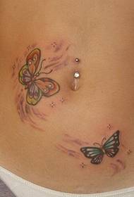 dúas tatuaxes de bolboreta con abdomen 28884- XXX tatuaxe con ondas incrustadas