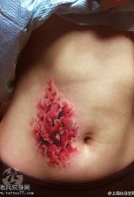 Modello di tatuaggio di papaveri dipinto cicatrici coperte