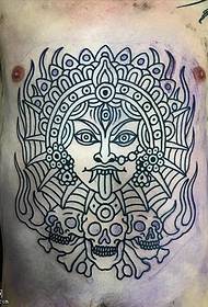 linea di panza ùn move u mudellu di tatuu di u rè