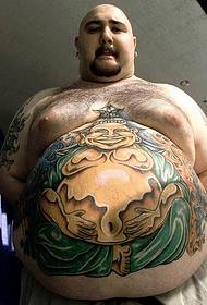 Голем стомак на европските мажи на креативната тетоважа Маитреја