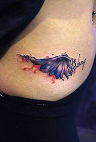 ženské brucho farba splash atramentové krídla tetovanie vzor