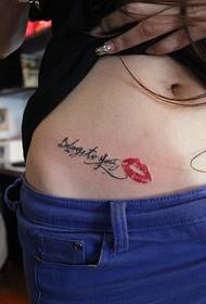 personalidad sa tiyan nga Ingles English red lip tattoo