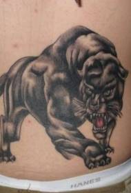 Rozzlobený Panther Belly Tattoo vzor